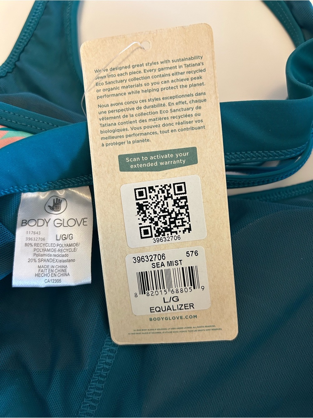 Body Glove SET Splash Shorts and Equalizer Bra Flor Nove/Sea Mist Size L NWT - Picture 14 of 14